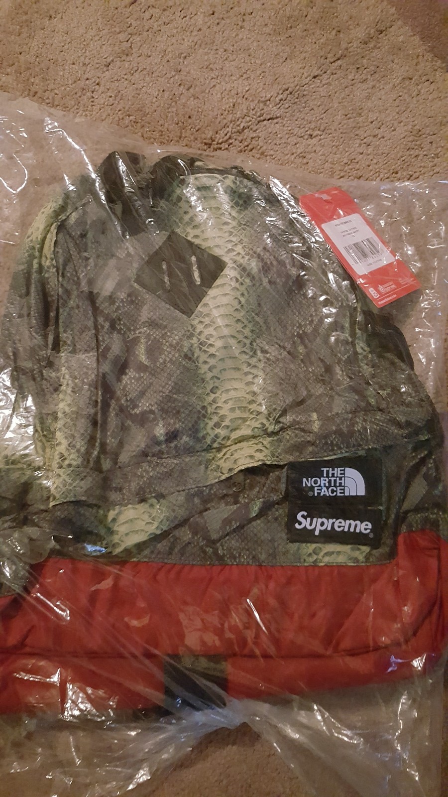 supreme the north face snakeskin backpack soldout brand new unopened box logo image 2
