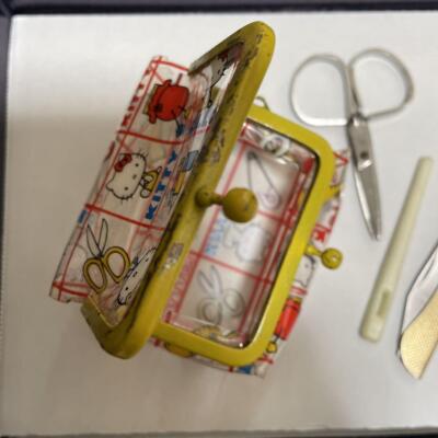 Sanrio Hello Kitty pouch case sewing set yellow 1975 | eBay