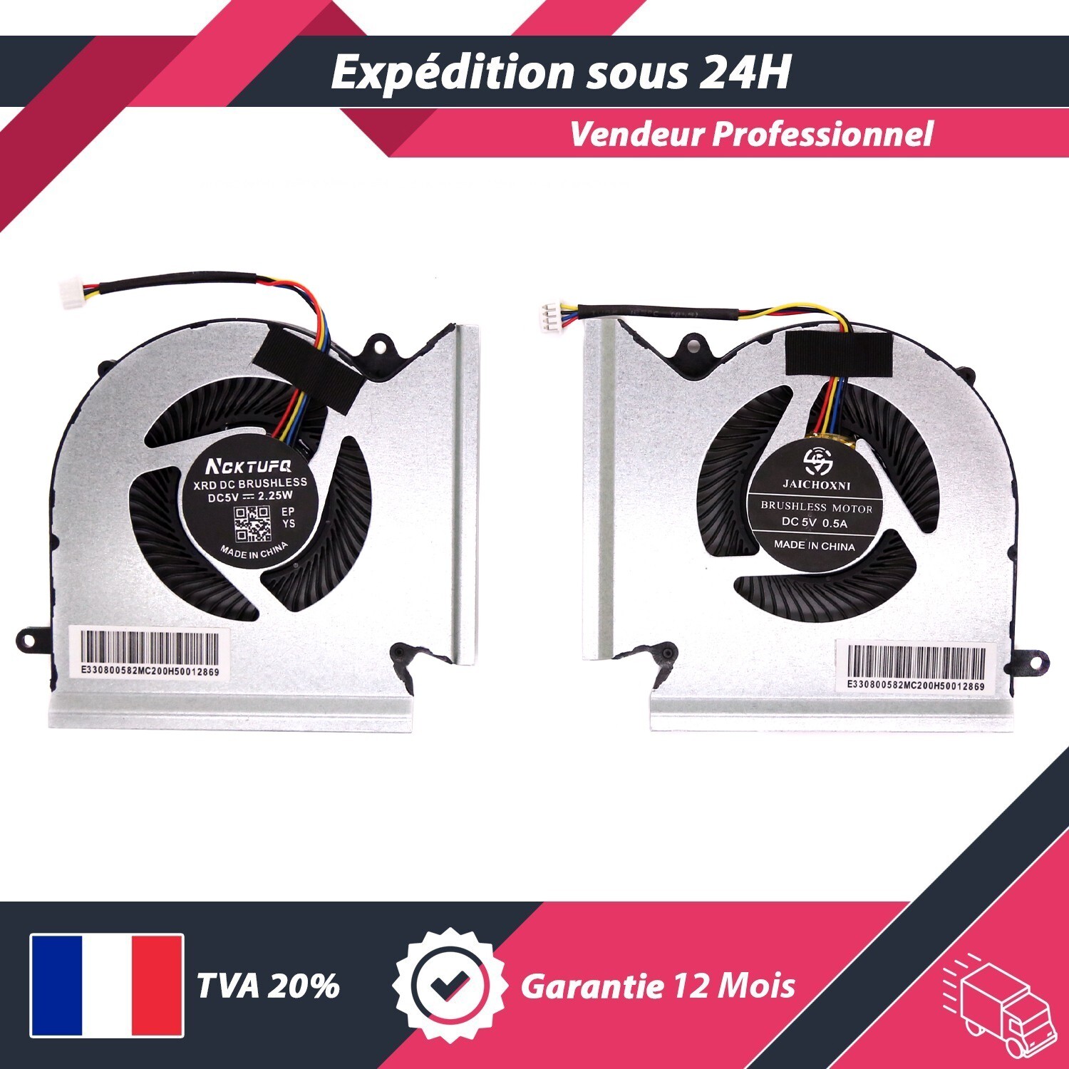 Ventilateur CPU GPU MSI GP66 GL66 MS-1543 refroidisseur PC