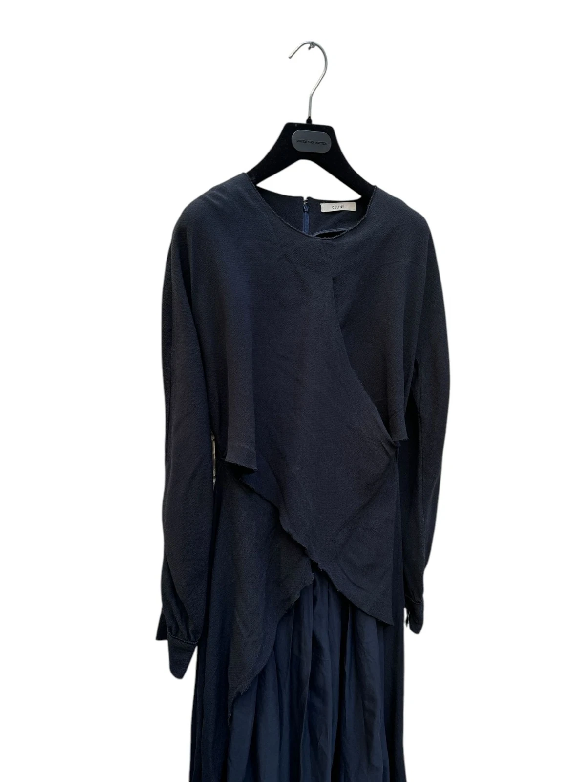 Raro abito Celine by Phoebe Philo nero blu navy seta fusion taglia 40 taglia M