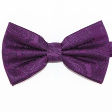 New Men's BUTTERFLY Design Dark Purple Eggplant Pre-tied Bow tie Prom Wedding