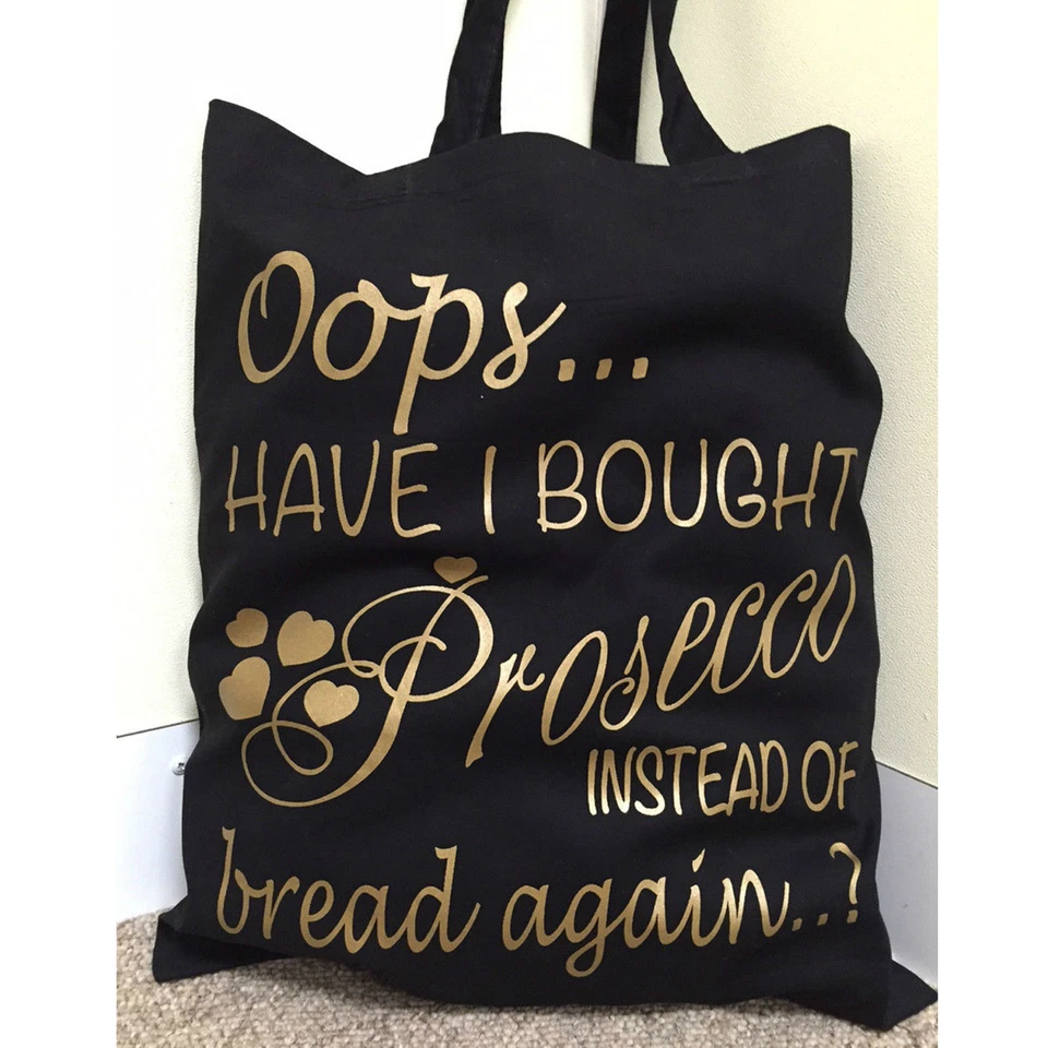 WESTFORD MILL Oops... Have I Brought Prosecco Instead Of Bread Screen Printed Tote Bag 38x42cm