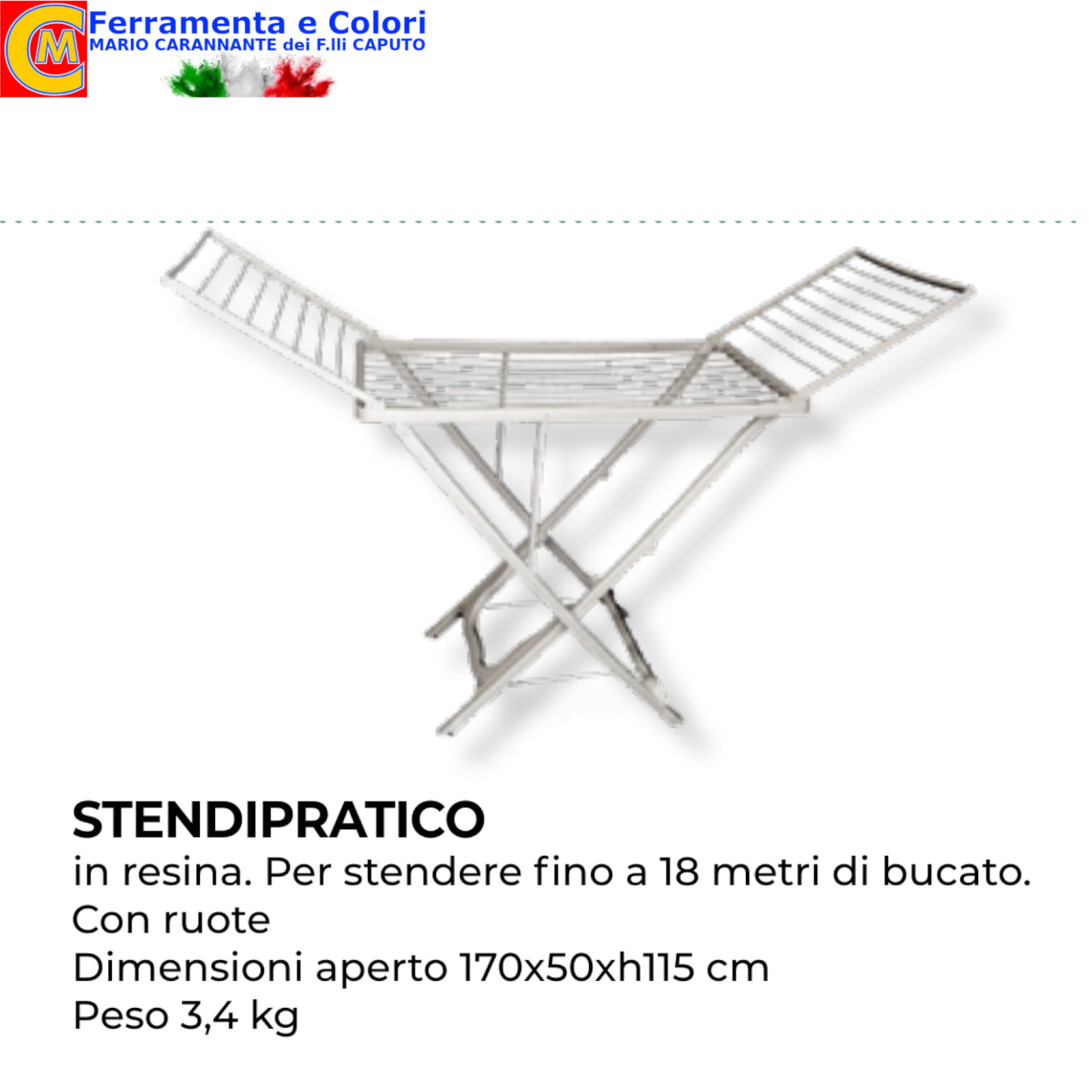 Stendino Pieghevole Resina Antiruggine 20m: Stendibiancheria con Ruote