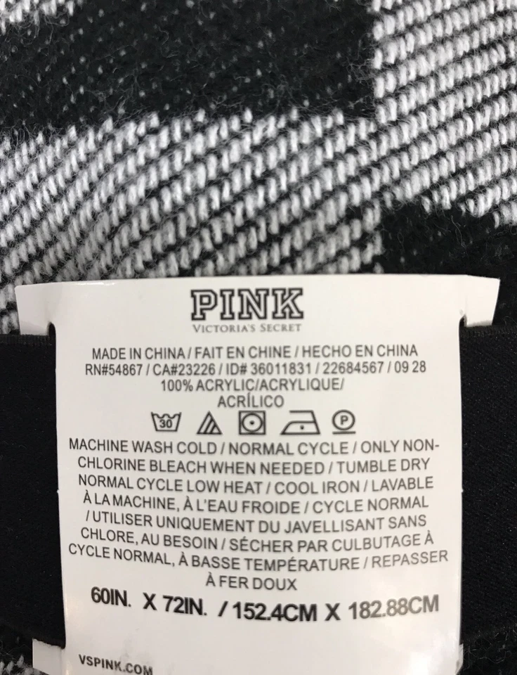 Manta/tiro de estadio Victoria's Secret ROSA blanco y negro Foto 4 de 4