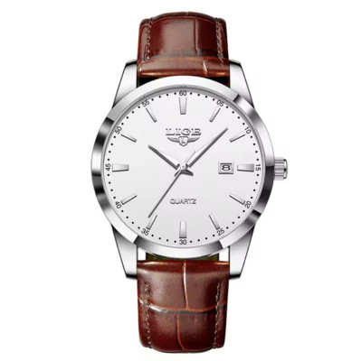 Lige Edelstahl Herren Armbanduhr Lederarmband Männeruhr Herrenuhr Business Watch