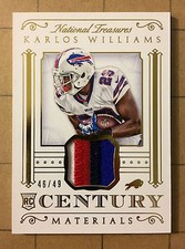 KARLOS WILLIAMS 2015 National Treasures Rookie Jersey Patch 46/49 Bills #CM-KA