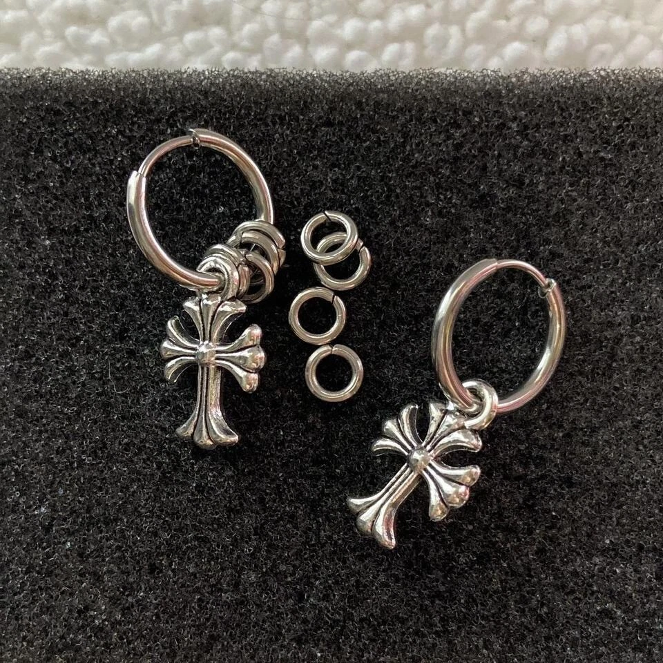 Крест подвеской капли серьги для мужчин женщин, уличная одежда хип-хоп унисекс панк серьги - Изображение 3 из 4