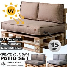 Luxury outdoor pallet cushions, 120×80 / 120×60 cm, 15 cm thick, UV‑resistant