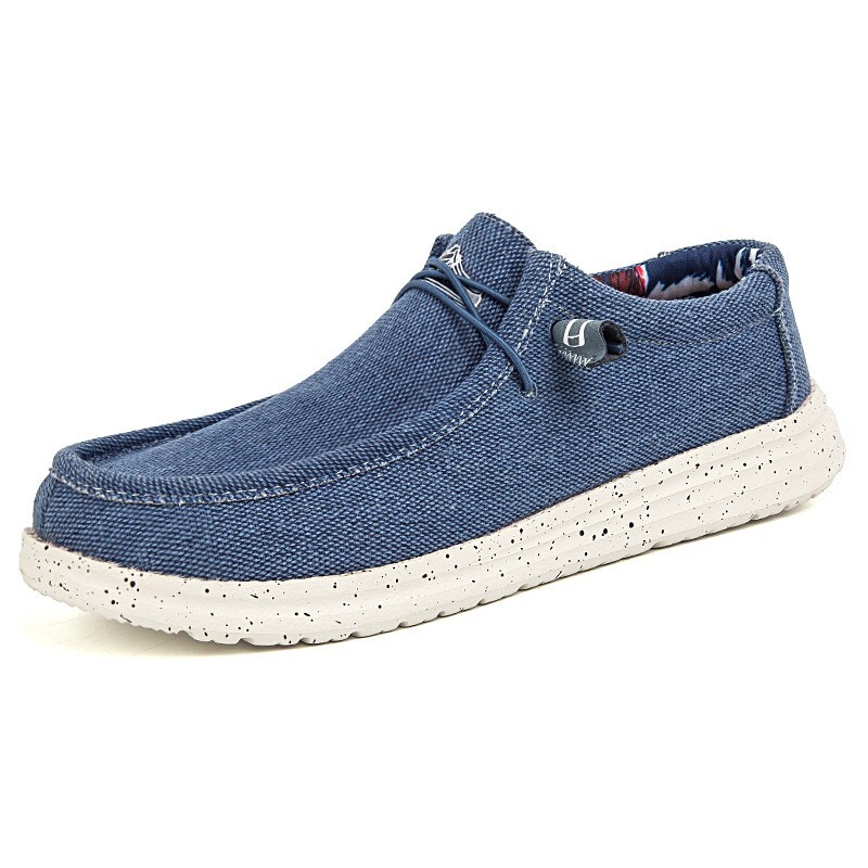 Mens Canvas Shoes Lightweight And Breathable Slip on Wide Shoes