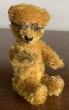 Rare VTG 5 Mohair Schuco Yes No Gold Teddy Bear W/Glasses Tricky Bear Jtd LOOK