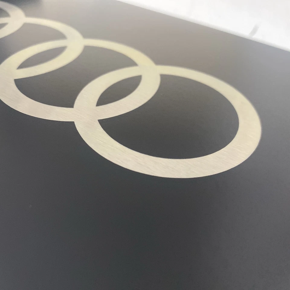 Laser-etched Audi Rings Vanity Plate, black powder coated stainless ZAW072850DX9 - Image 3 of 4