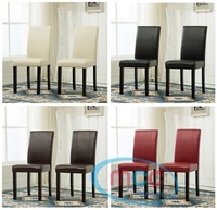 2 x  Faux Leather Dining Chairs With Solid Wooden Legs home & restaurants