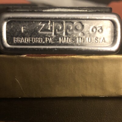 Vintage 2003 Zippo Marlboro Black Silver Storming Scroll Pewter