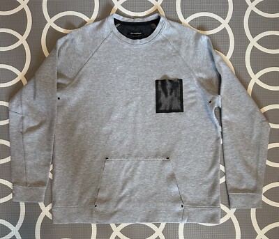 Karl Lagerfeld Paris Gray Pocket Crewneck Sweater Size Extra Large