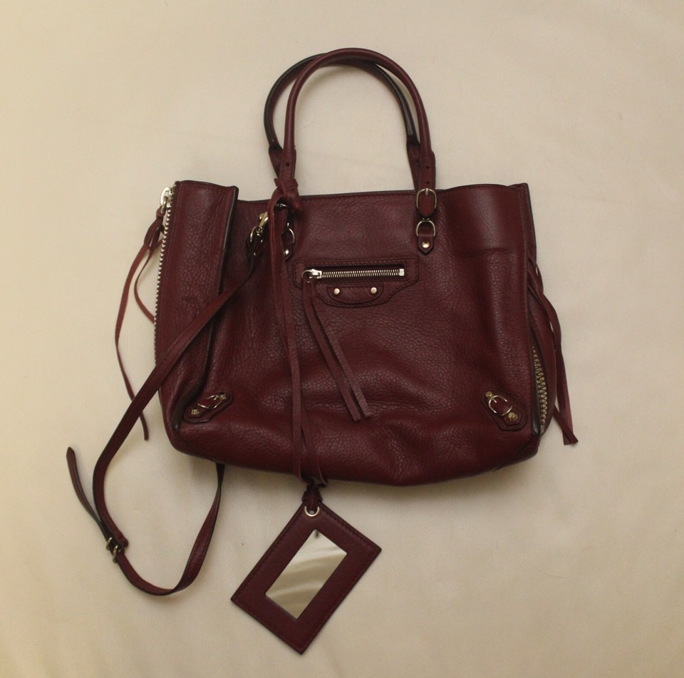 Balenciaga Papier Leather Handbag - Burgundy