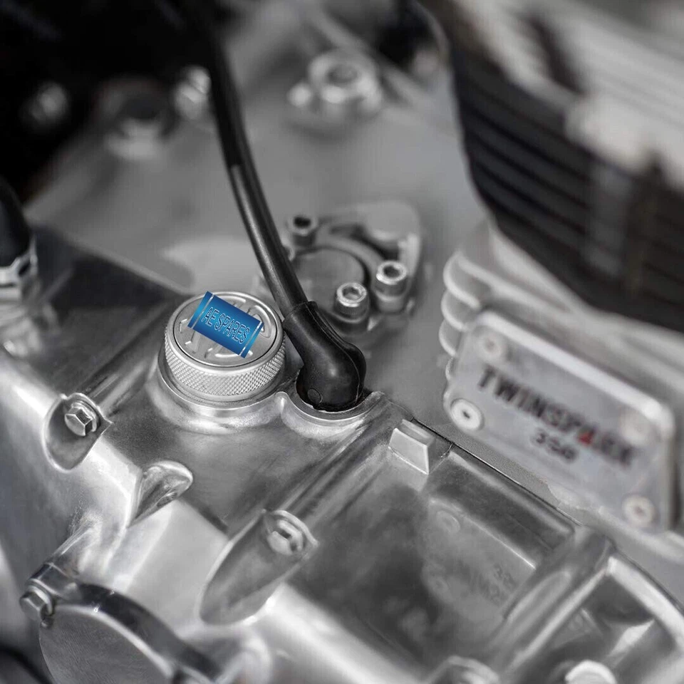 Per Royal Enfield Tappo Olio Trasparente Anodizzato Classico Testina Efi 500 Gt - Immagine 3 di 4