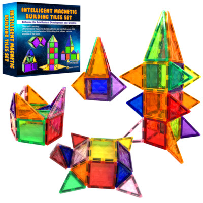 Magnetische Fliesen 37 Stück Konstruktionsspielzeug Set Kinder Bausteine 3D Puzzle UK