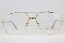 GREAT VINTAGE NEW TIFFANY T335 C1 GOLD/PLATINUM PLATED EYEGLASSES MADE IN ITALY
