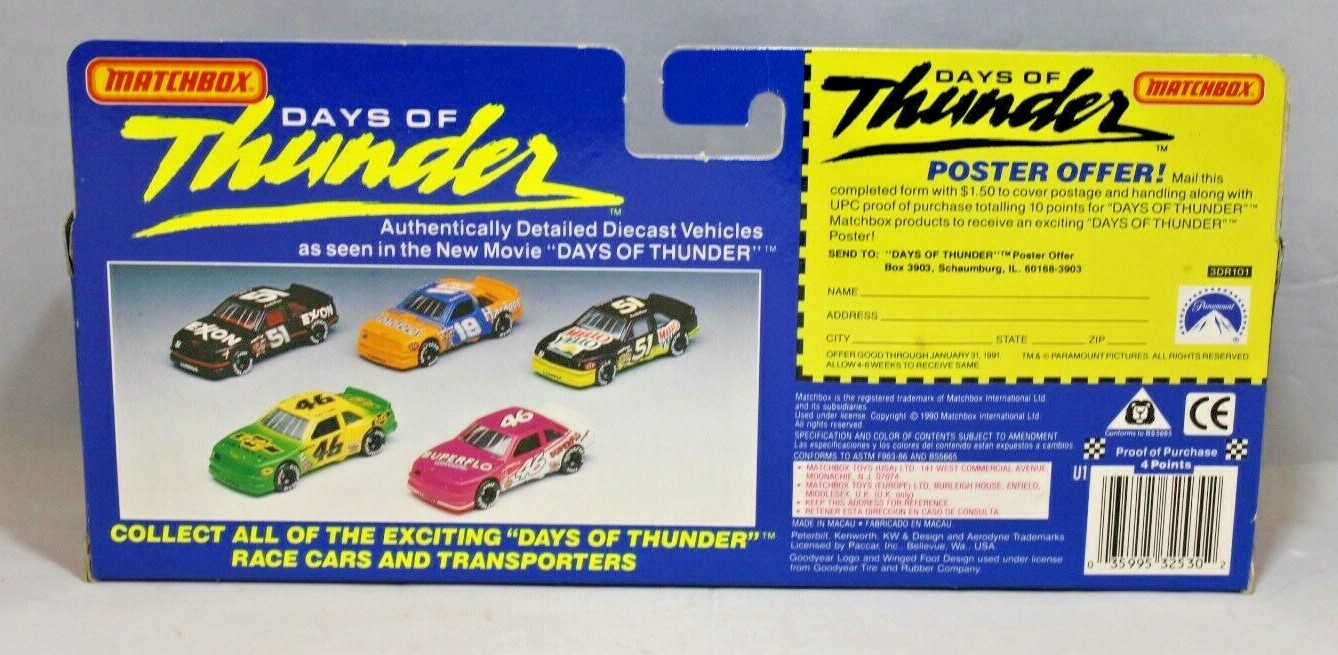 days of thunder hot wheels