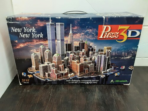 PUZZ3D New York City 3D Puzzle 3141pc Twin Towers NYC Vintage 1997 Wrebbit - Picture 1 of 12