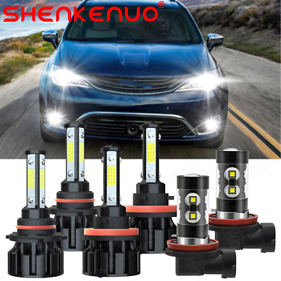 For Chrysler Pacifica 2017 2018 2019 2020 LED Headlight Hi-Low + Fog Light Bulbs