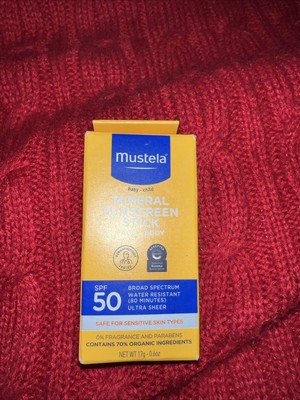 Mustela Baby Child Mineral Sunscreen SPF 50 BroadSpectrum0.6 oz EXP 2027