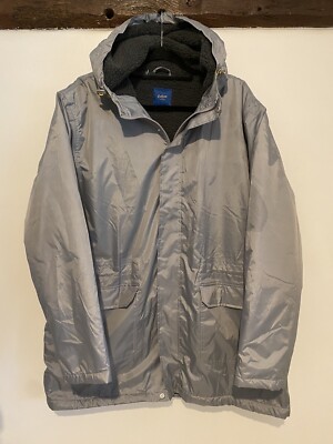 Cotton Traders Size XL Mens Grey Rain Jacket Fleece Lined