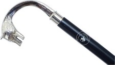 Wolf Head Brass Handle Walking Stick Design Vintage Victorian Walking Stick