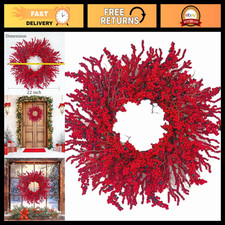 20" Artificial Berry Christmas Wreath - Farmhouse Front Door Wall Decor