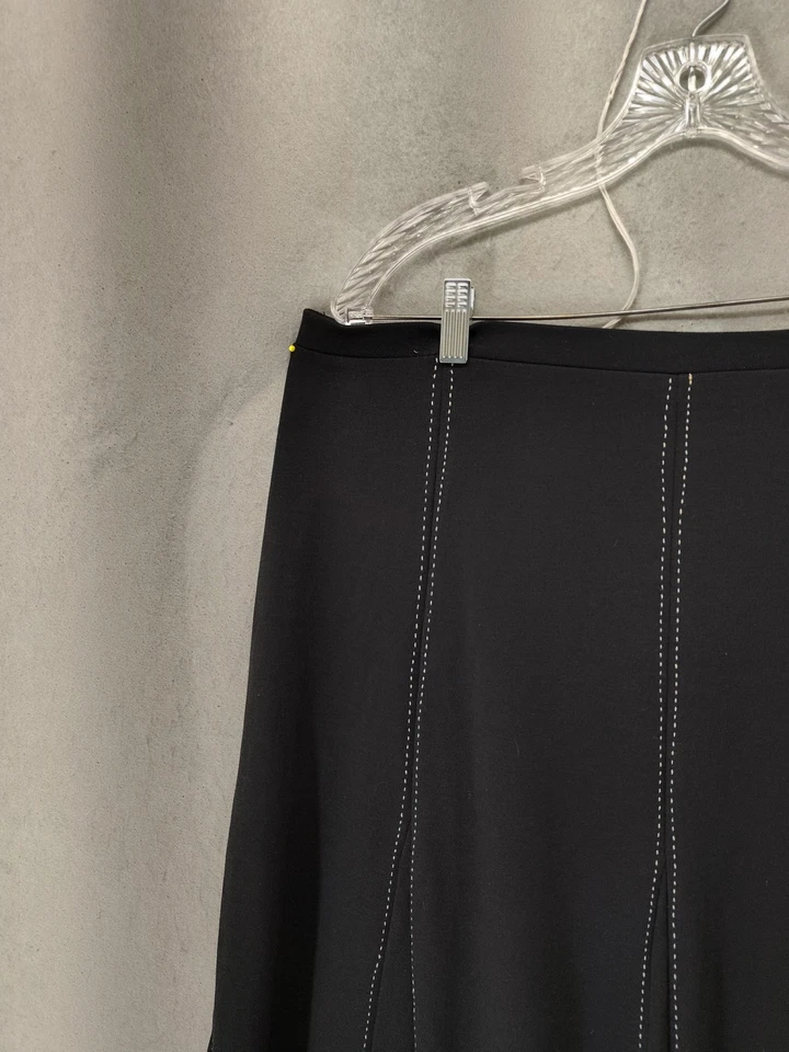 Emma James Skirt Womens 1X Black Striped A Line Flare Stretch Pull On Casual Fit - Image 2 of 4