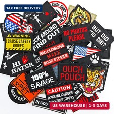 20 Pieces Random Funny Tactical Morale Patch Full Embroidery Military Loop and H