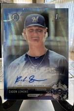 2017 Bowman Draft - Chrome Draft Pick Autographs Caden Lemons #CDA-CL Blue Wave