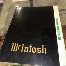 McIntosh MC752 Power Amplifier Owners Manual/Service Manual Original 