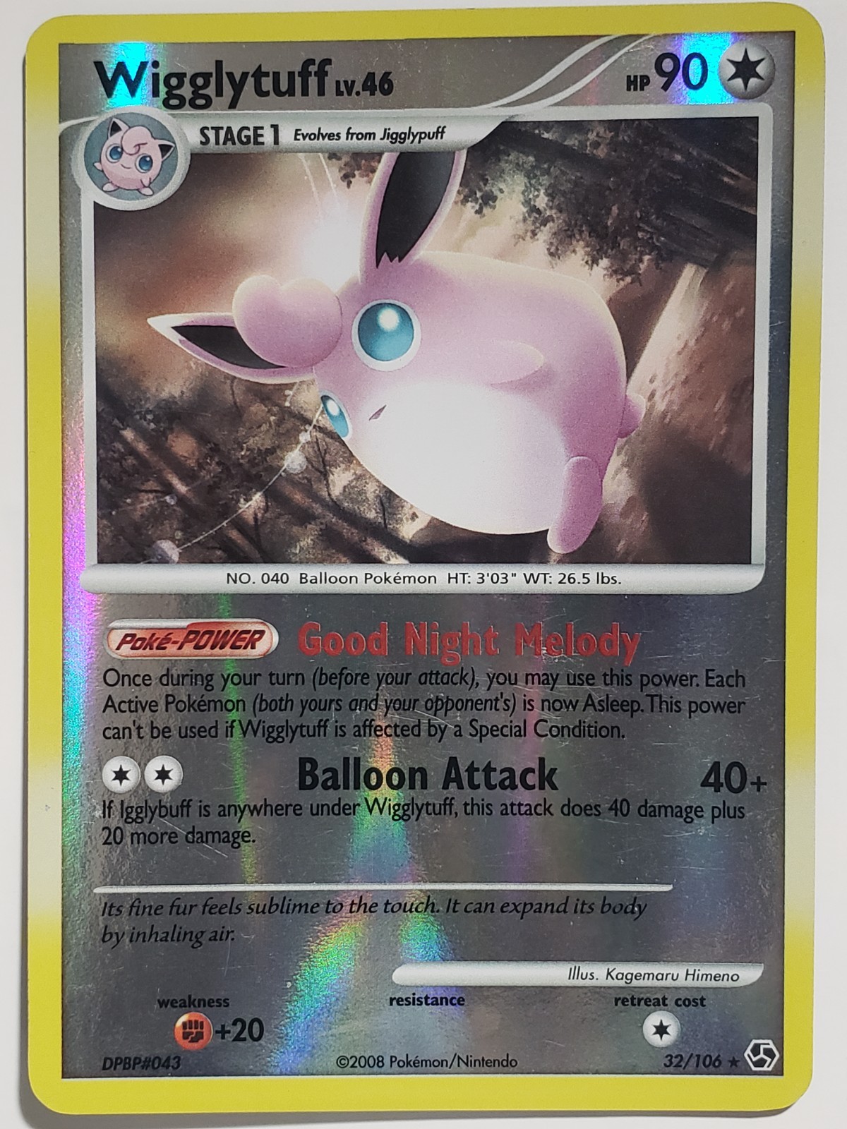 REVERSE HOLO Wigglytuff 32/106 LP Great Encounters Pokemon Card Kagemaru Himeno