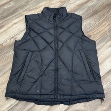 Cabelas Vest Women M Black Goose Down Puffer Jacket Coat Full Zip Hunting