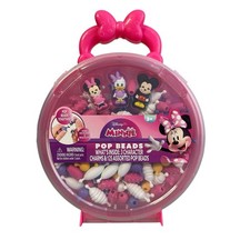 Disney Jr Minnie Mouse Pop Beads 128 Piece Jewelry Making Kit Character Charms