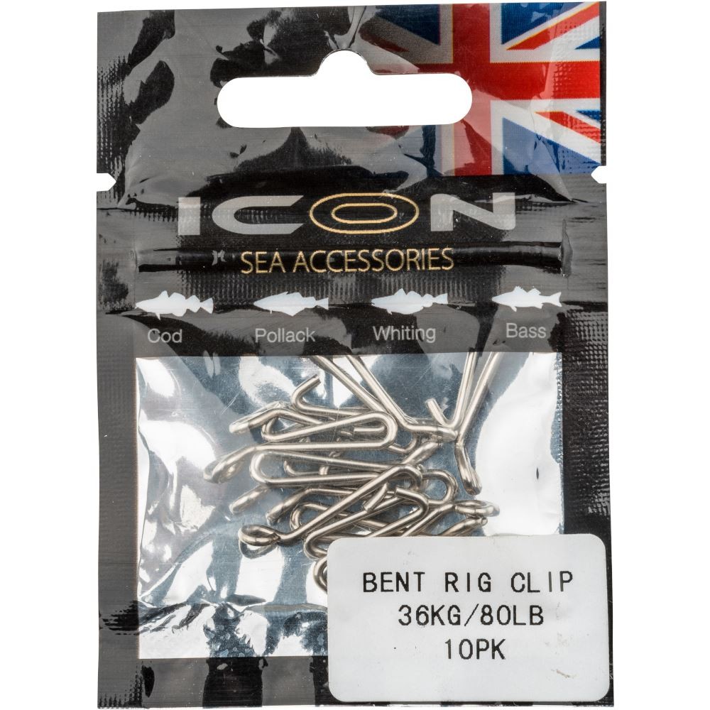 Leeda Icon Sea Accessories Bent Rig Clip 36kg/80lb 10pk