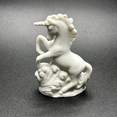 Vintage Aldon 2½'' Bisque Porcelain White Majestic Miniature Unicorn Original Tag