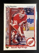 1990-91 Upper Deck: NHL-Premiere #393 Tim Cheveldae/Red Wings/G 🏒🐷🏒
