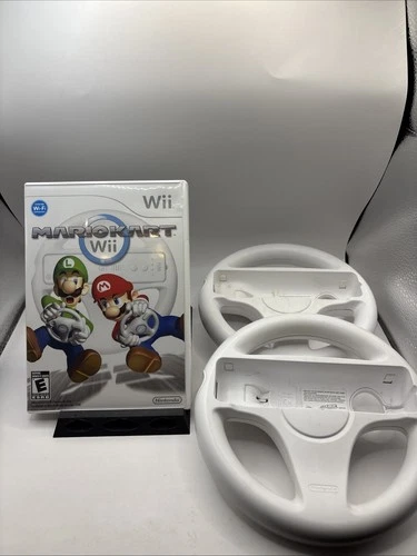 New ListingMario Kart Wii CIB (Nintendo, 2008) w/2 Steering Wheels Bundle Tested Working