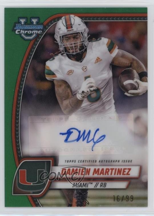 2024 Bowman U Chrome Prospect Green Refractor 16/99 Damien Martinez #PA-DMA Auto