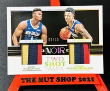 Zion Williamson Nickeil Alexander-Walker 2019-20 Noir Two Shot Rookie Patch /25