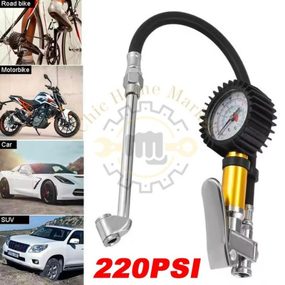#ad 2025 NEW 220PSI Tire Inflator with Air Pressure Gauge Mechanical Dial Air Tool $10.89