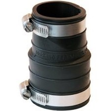 Fernco P1059-150 Flexible Coupling, 1-1/2 in, 3.9 in L, Socket, PVC, Black, 4.3