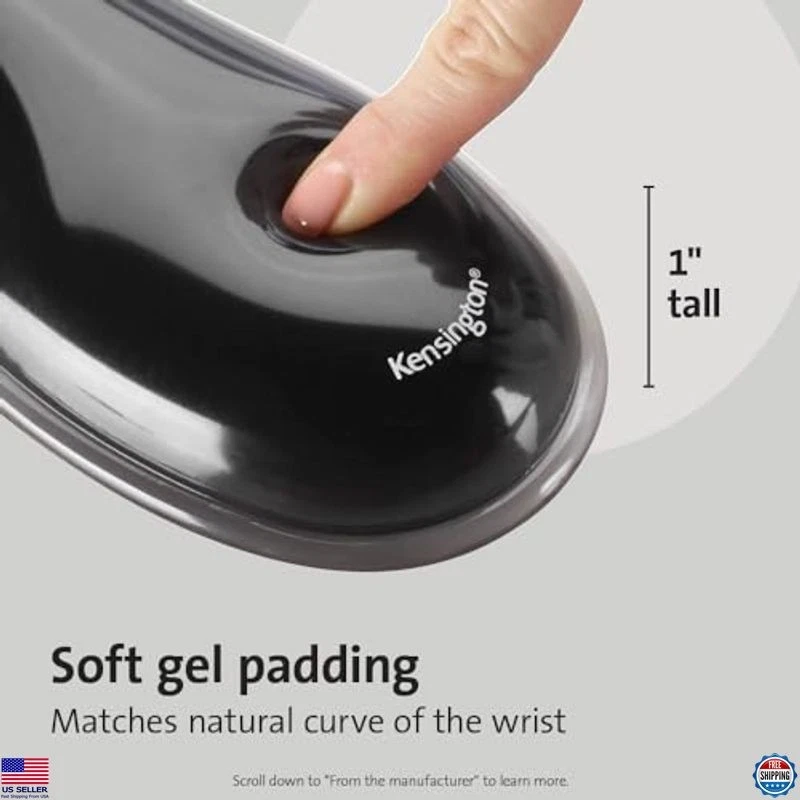 Kensington Gel Mousepad & Wrist Rest Combo, 11.4"x17.7", Stylish Gray (KMW52500) Foto 3 de 4