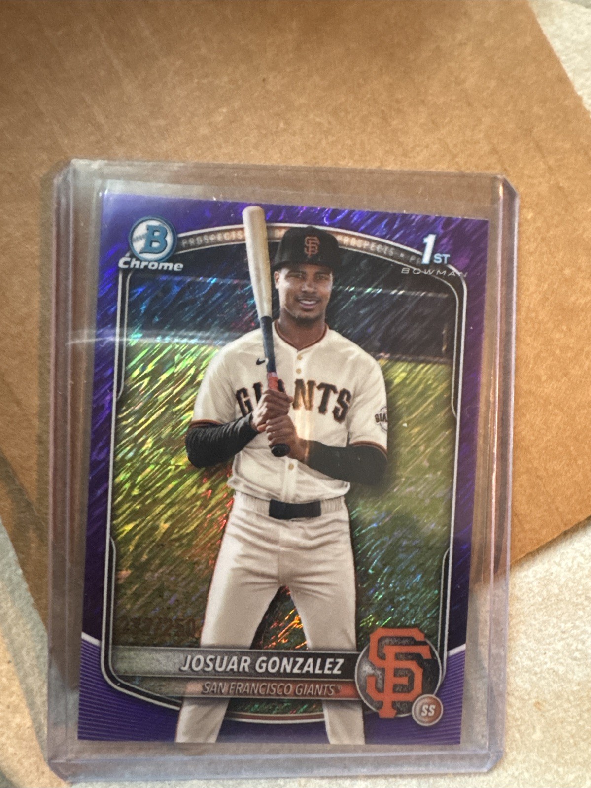 2025 Bowman Chrome BCP-153 Josuar Gonzalez 1st Bowman Purple Shimmer /250 Giants