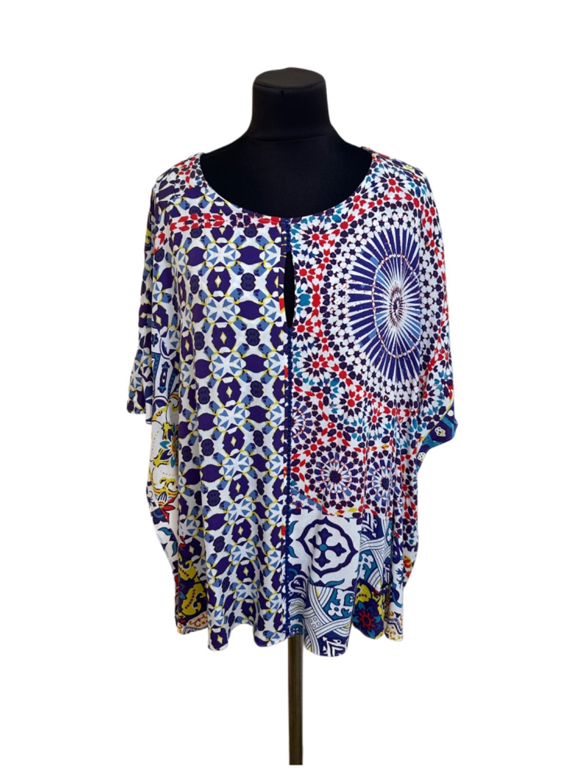 Desigual Tunic Viscose Multicolor Patchwork Print… - image 1