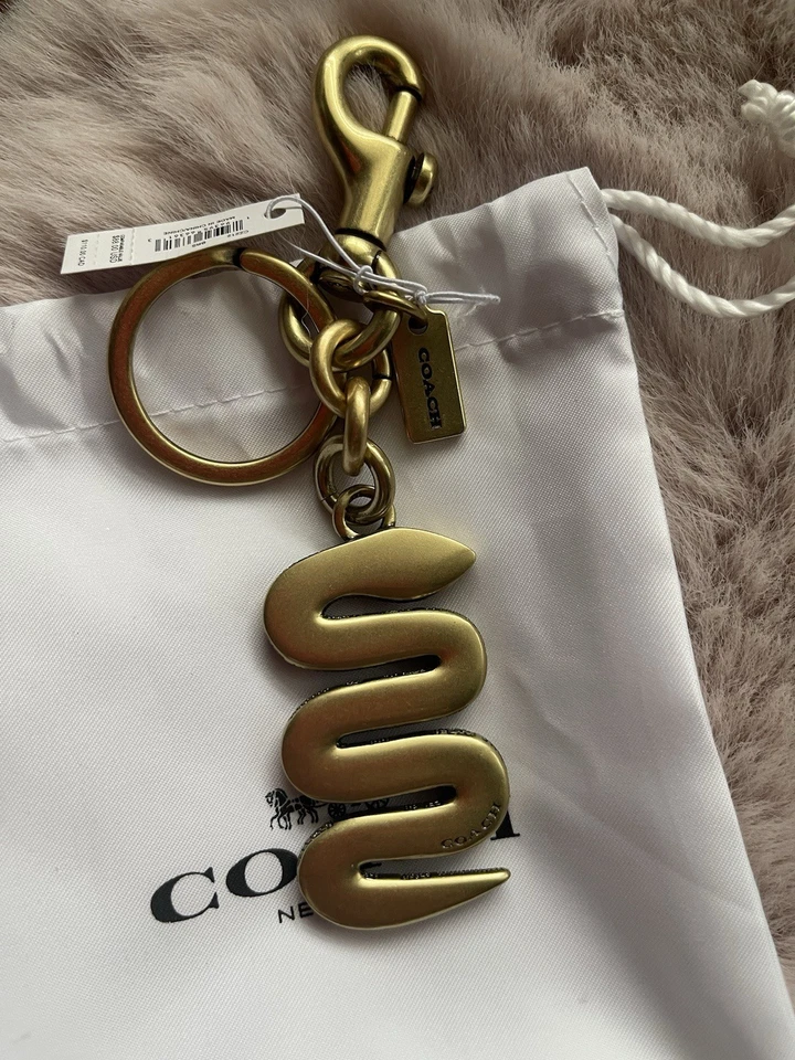 NUEVO CON ETIQUETAS BOLSO SERPIENTE DE LATÓN COACH ENCANTO / LLAVERO / LLAVERO CZ212 ¡RARO! Foto 3 de 4