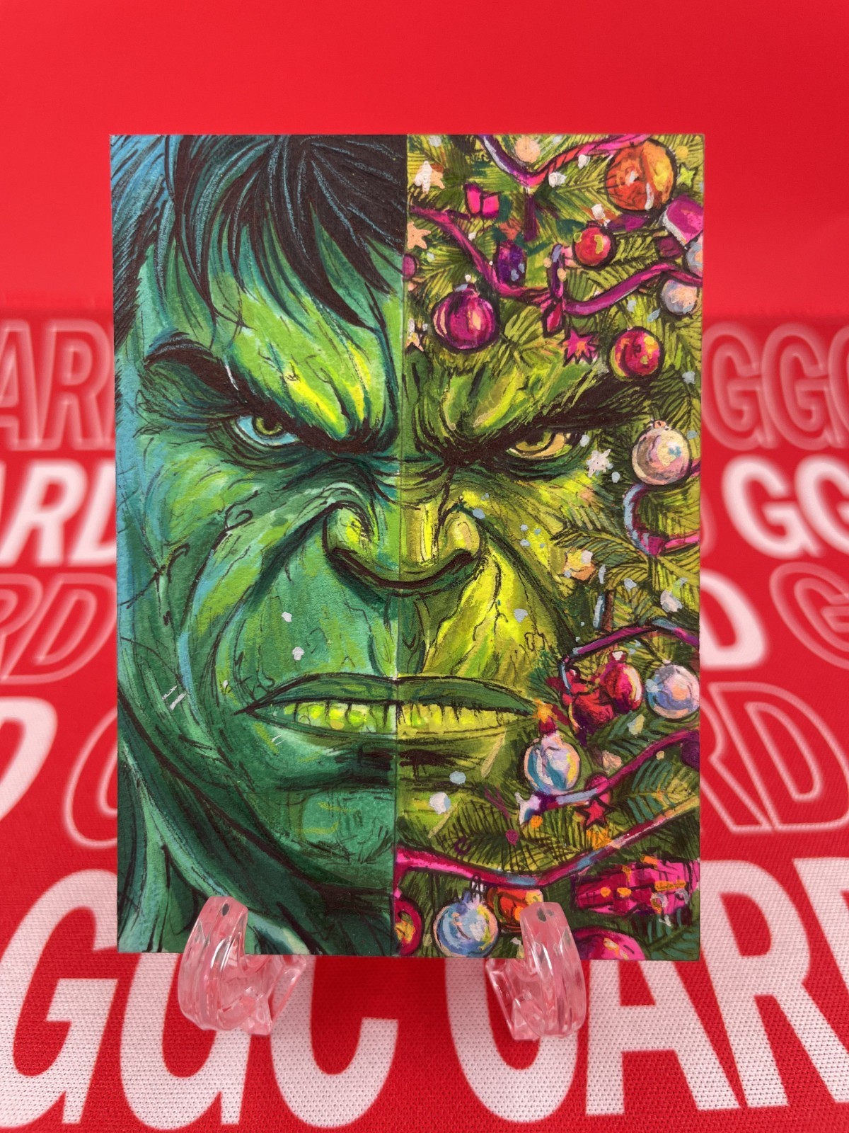 【Christmas Limited】GGC Studio Marvel Hulk Artist Hand Drawn Auto Sketch Card 1/1