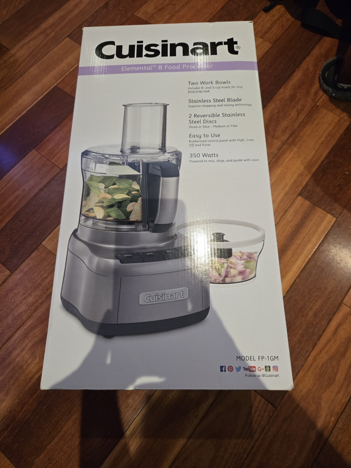 Cuisinart Elemental 8 Cup Food Processor Model FP-1GM silver